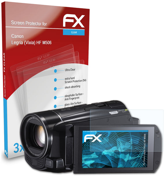 atFoliX FX-Clear Schutzfolie für Canon Legria (Vixia) HF M506