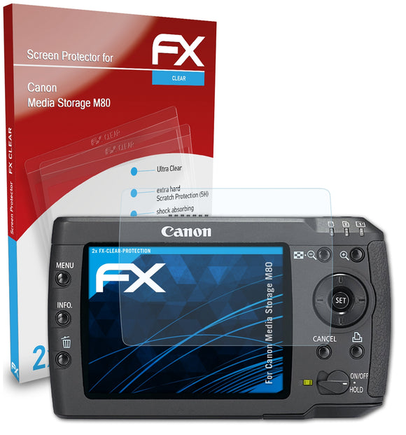 atFoliX FX-Clear Schutzfolie für Canon Media Storage M80