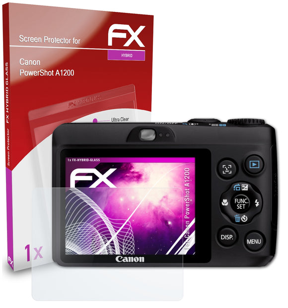 atFoliX FX-Hybrid-Glass Panzerglasfolie für Canon PowerShot A1200