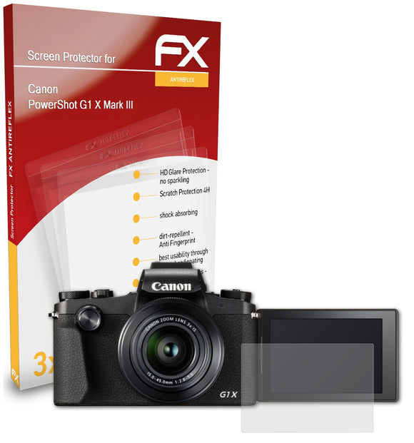 atFoliX FX-Antireflex Displayschutzfolie für Canon PowerShot G1 X Mark III