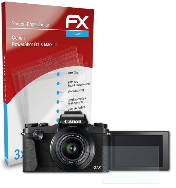 atFoliX FX-Clear Schutzfolie für Canon PowerShot G1 X Mark III