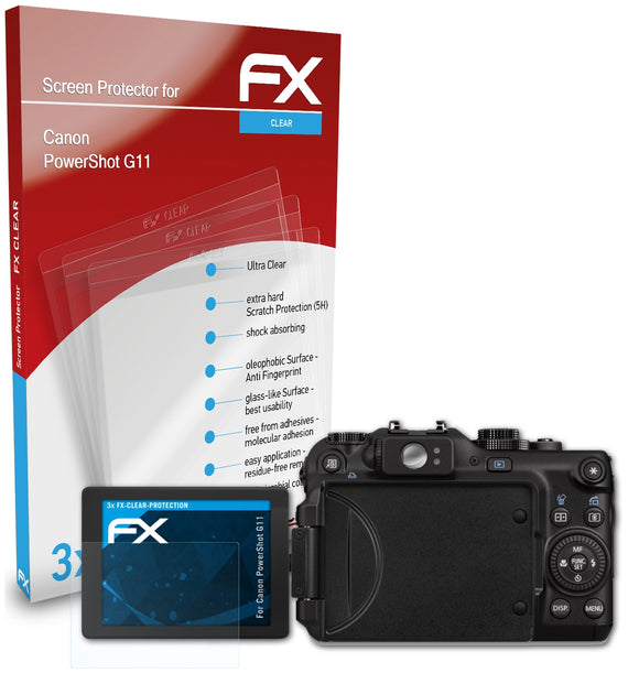 atFoliX FX-Clear Schutzfolie für Canon PowerShot G11