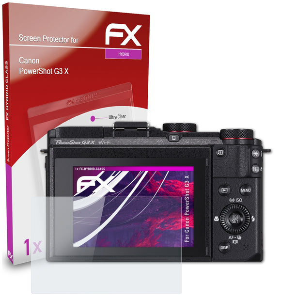 atFoliX FX-Hybrid-Glass Panzerglasfolie für Canon PowerShot G3 X