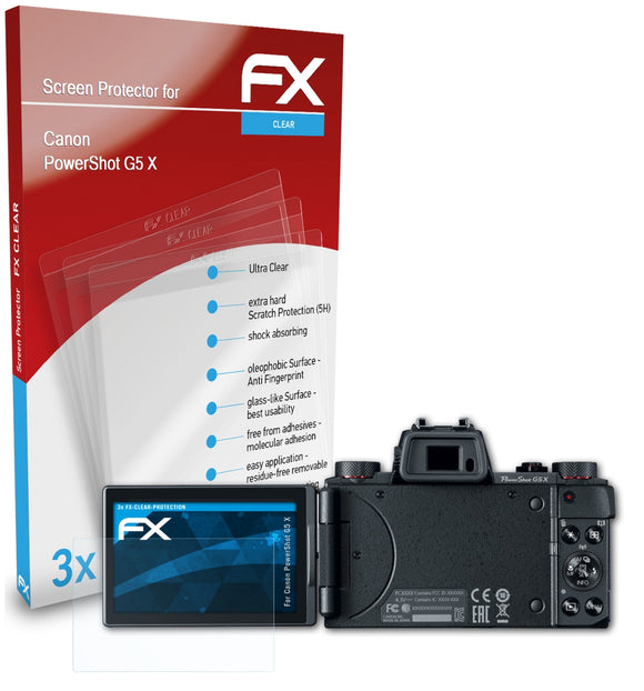 atFoliX FX-Clear Schutzfolie für Canon PowerShot G5 X