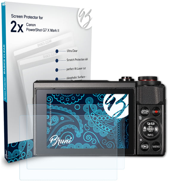Bruni Basics-Clear Displayschutzfolie für Canon PowerShot G7 X Mark II