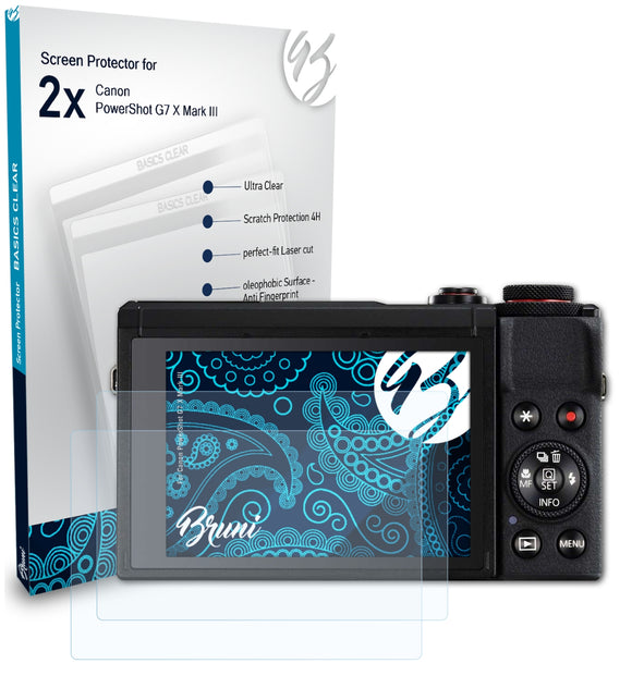 Bruni Basics-Clear Displayschutzfolie für Canon PowerShot G7 X Mark III