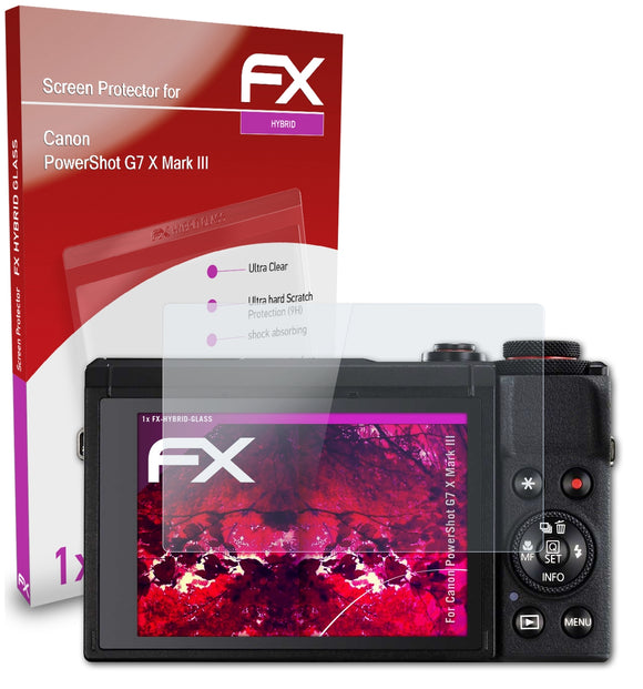 atFoliX FX-Hybrid-Glass Panzerglasfolie für Canon PowerShot G7 X Mark III