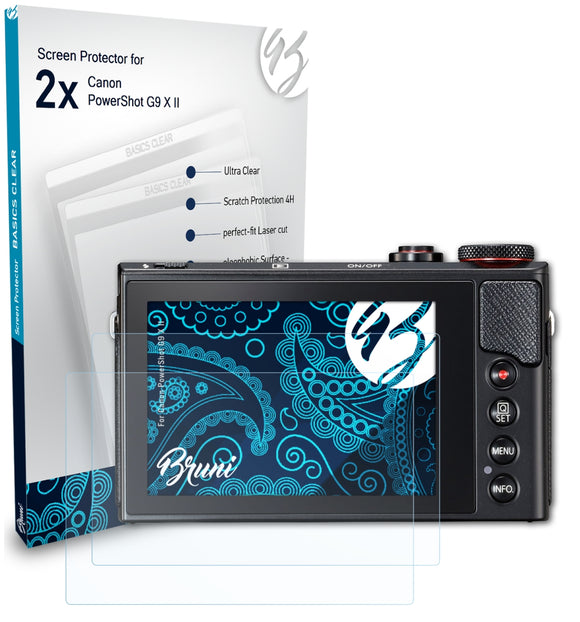 Bruni Basics-Clear Displayschutzfolie für Canon PowerShot G9 X II