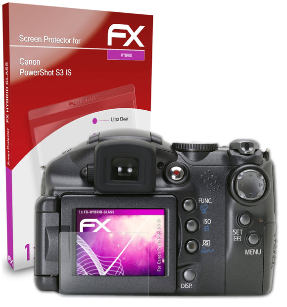 atFoliX FX-Hybrid-Glass Panzerglasfolie für Canon PowerShot S3 IS