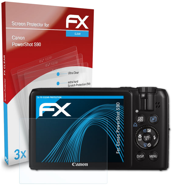 atFoliX FX-Clear Schutzfolie für Canon PowerShot S90