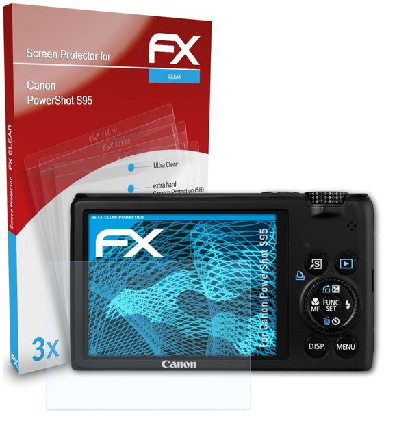 atFoliX FX-Clear Schutzfolie für Canon PowerShot S95
