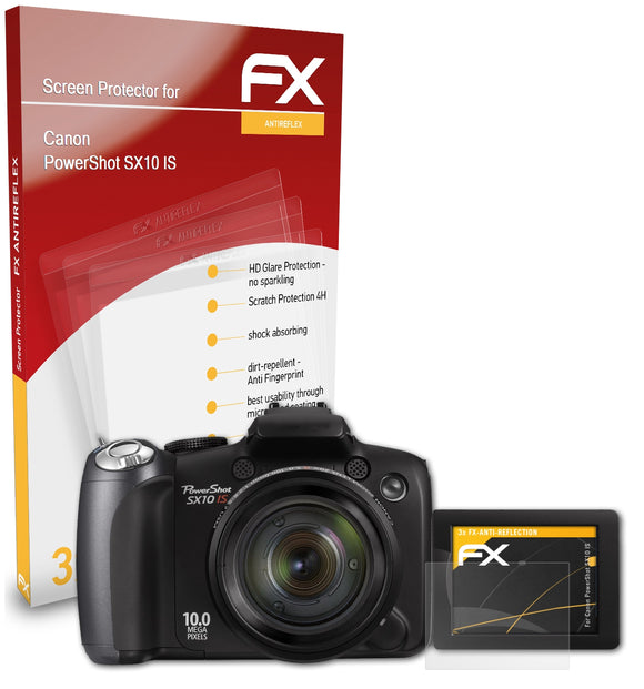 atFoliX FX-Antireflex Displayschutzfolie für Canon PowerShot SX10 IS