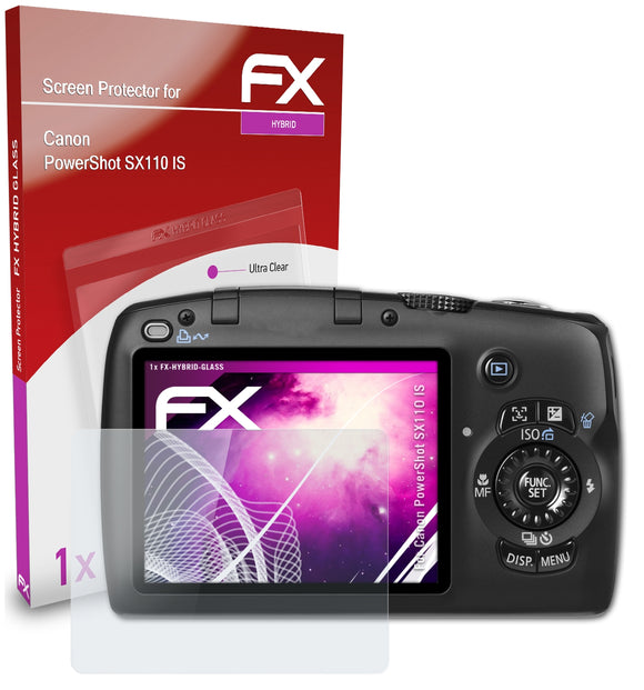 atFoliX FX-Hybrid-Glass Panzerglasfolie für Canon PowerShot SX110 IS