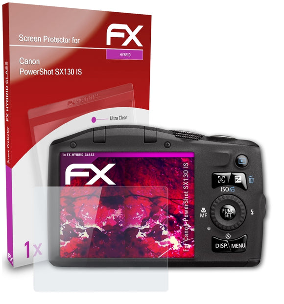 atFoliX FX-Hybrid-Glass Panzerglasfolie für Canon PowerShot SX130 IS