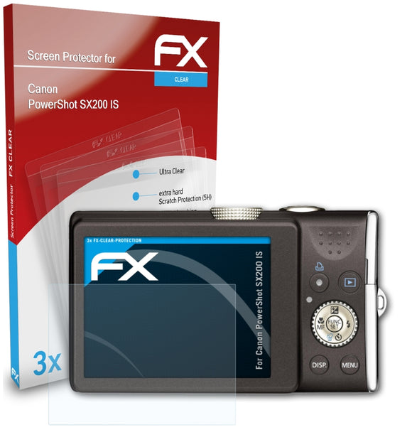 atFoliX FX-Clear Schutzfolie für Canon PowerShot SX200 IS