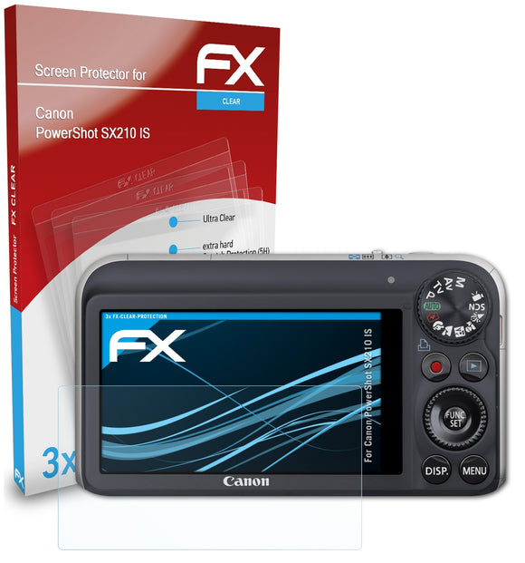 atFoliX FX-Clear Schutzfolie für Canon PowerShot SX210 IS