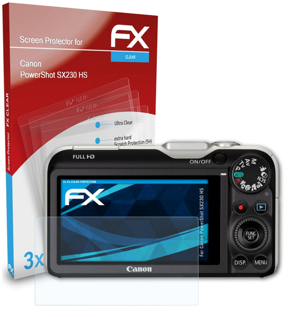 atFoliX FX-Clear Schutzfolie für Canon PowerShot SX230 HS