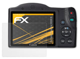 Panzerfolie atFoliX kompatibel mit Canon PowerShot SX430 IS, entspiegelnde und stoßdämpfende FX (3X)