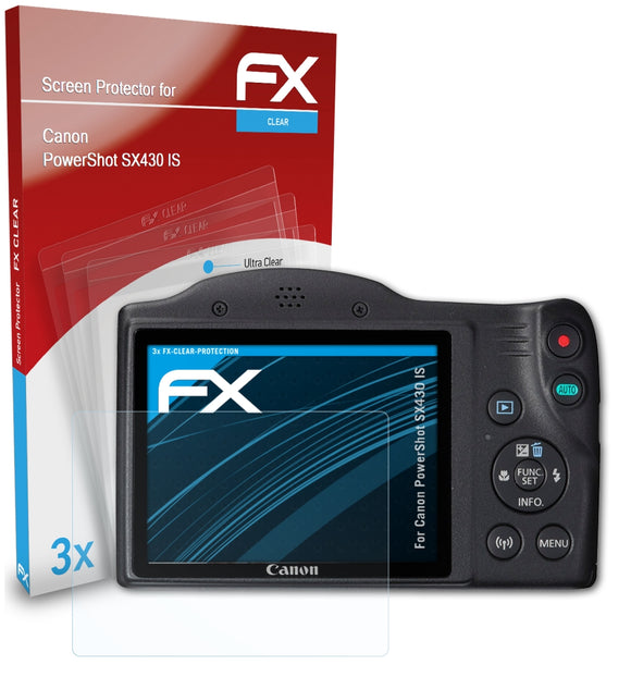 atFoliX FX-Clear Schutzfolie für Canon PowerShot SX430 IS