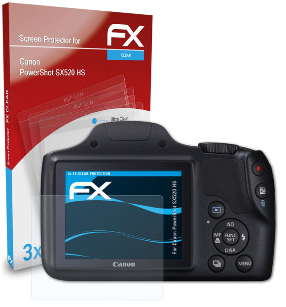 atFoliX FX-Clear Schutzfolie für Canon PowerShot SX520 HS