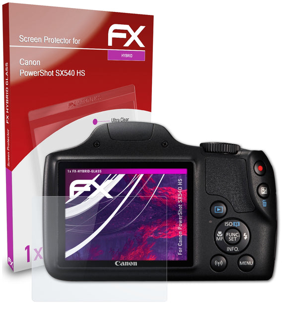 atFoliX FX-Hybrid-Glass Panzerglasfolie für Canon PowerShot SX540 HS