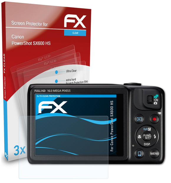 atFoliX FX-Clear Schutzfolie für Canon PowerShot SX600 HS