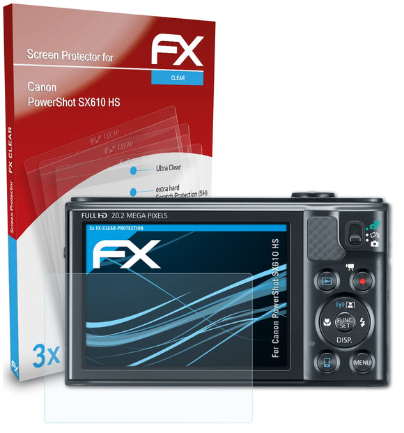 atFoliX FX-Clear Schutzfolie für Canon PowerShot SX610 HS
