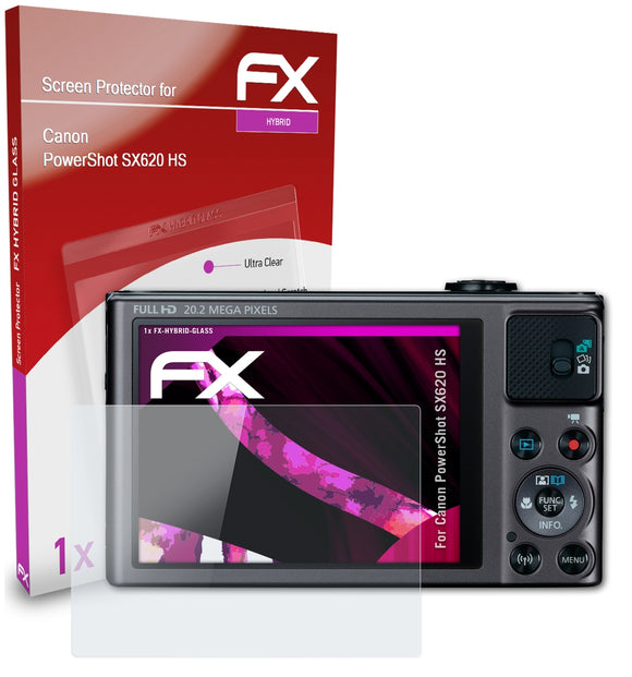 atFoliX FX-Hybrid-Glass Panzerglasfolie für Canon PowerShot SX620 HS