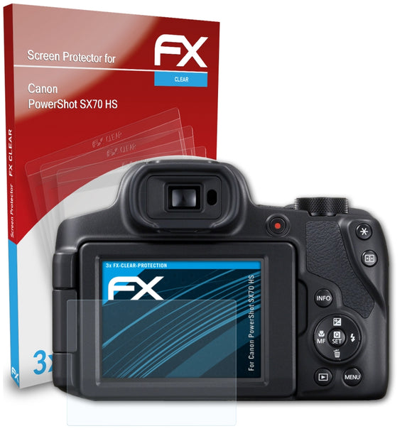 atFoliX FX-Clear Schutzfolie für Canon PowerShot SX70 HS