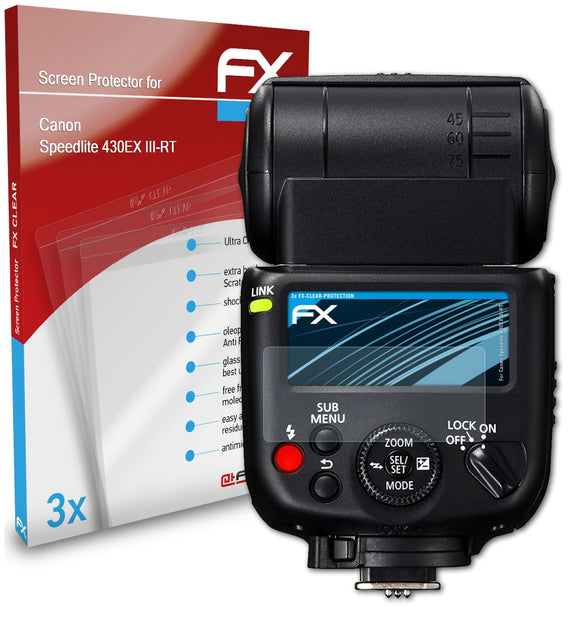 atFoliX FX-Clear Schutzfolie für Canon Speedlite 430EX III-RT