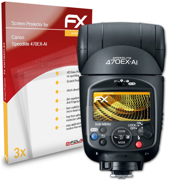 atFoliX FX-Antireflex Displayschutzfolie für Canon Speedlite 470EX-AI