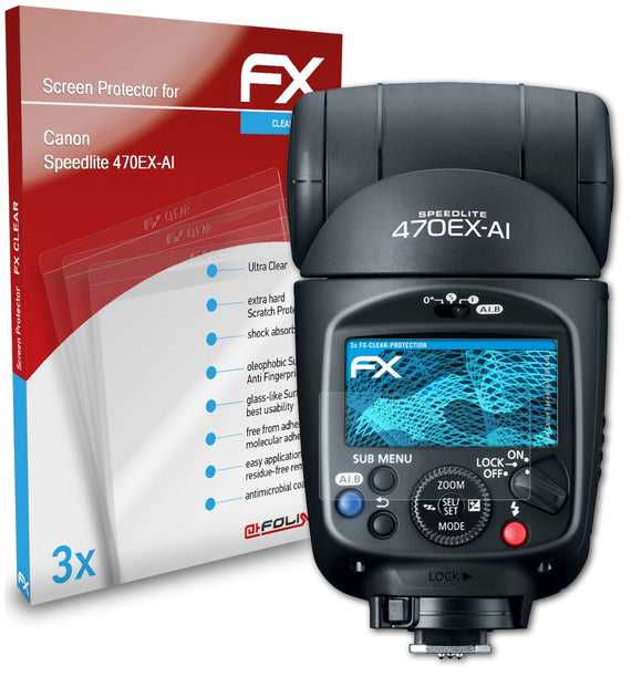 atFoliX FX-Clear Schutzfolie für Canon Speedlite 470EX-AI