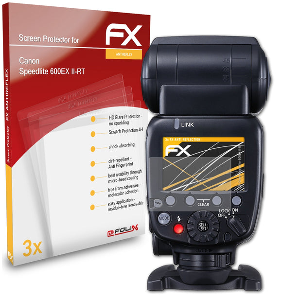 atFoliX FX-Antireflex Displayschutzfolie für Canon Speedlite 600EX II-RT