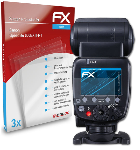 atFoliX FX-Clear Schutzfolie für Canon Speedlite 600EX II-RT