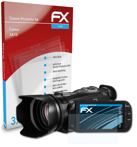 atFoliX FX-Clear Schutzfolie für Canon XA10
