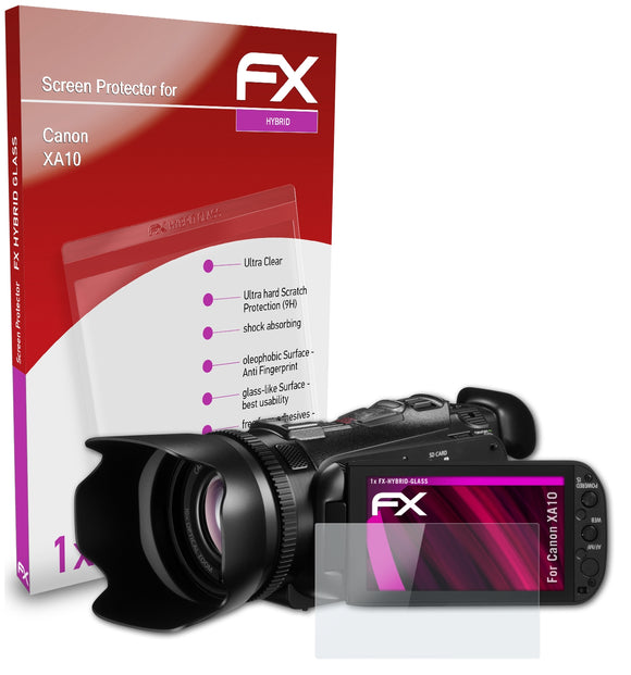 atFoliX FX-Hybrid-Glass Panzerglasfolie für Canon XA10