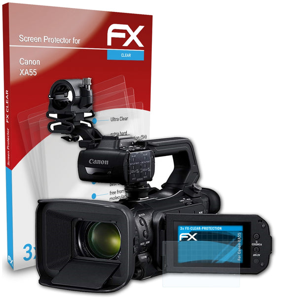 atFoliX FX-Clear Schutzfolie für Canon XA55