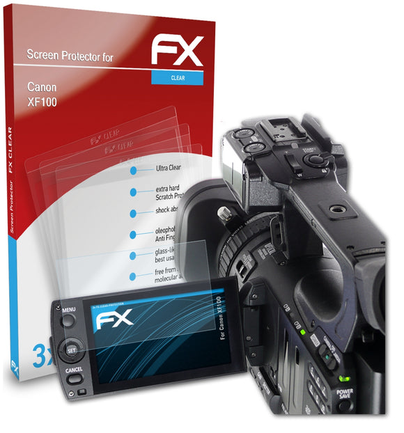 atFoliX FX-Clear Schutzfolie für Canon XF100