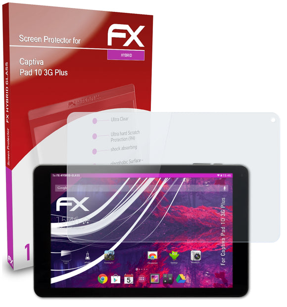 atFoliX FX-Hybrid-Glass Panzerglasfolie für Captiva Pad 10 3G Plus
