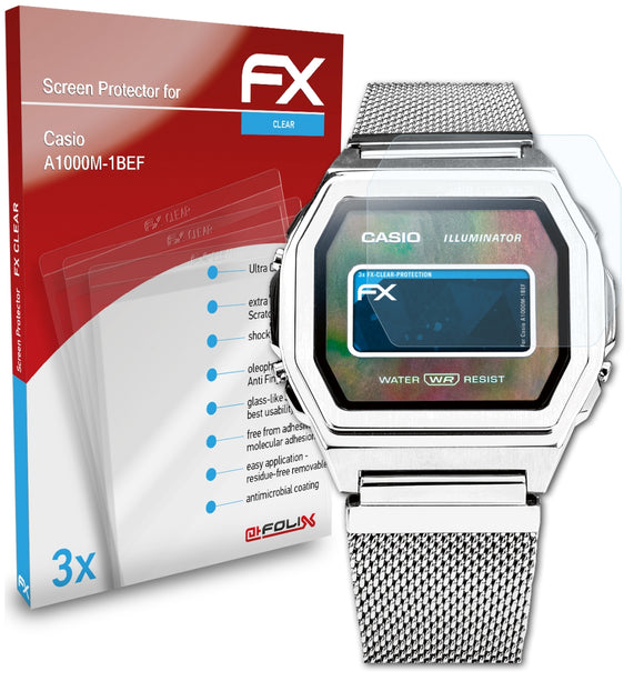 atFoliX FX-Clear Schutzfolie für Casio A1000M-1BEF