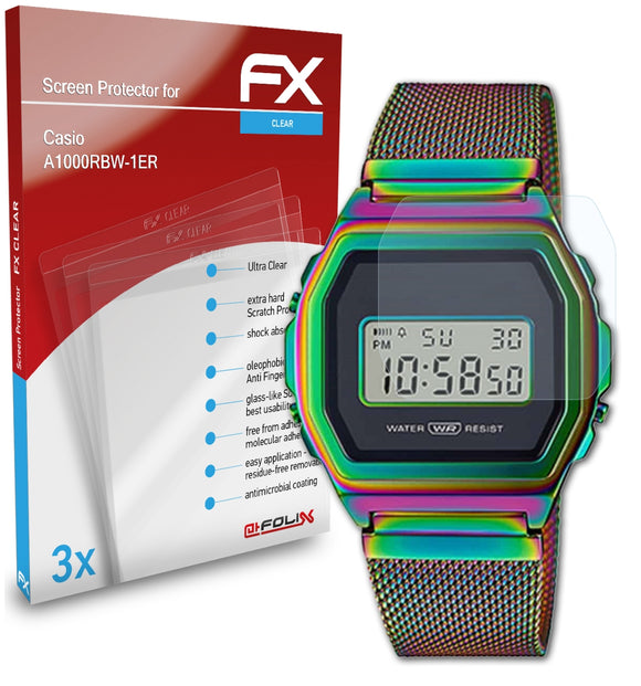 atFoliX FX-Clear Schutzfolie für Casio A1000RBW-1ER