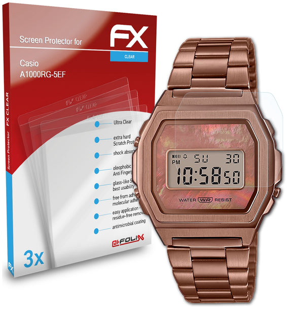 atFoliX FX-Clear Schutzfolie für Casio A1000RG-5EF