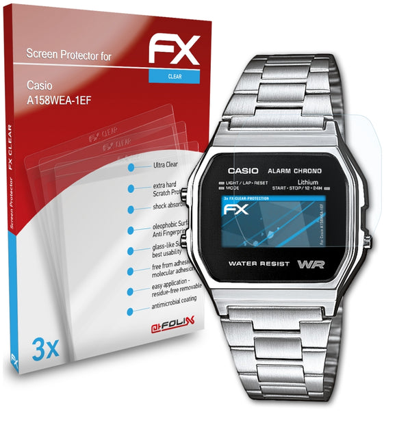atFoliX FX-Clear Schutzfolie für Casio A158WEA-1EF