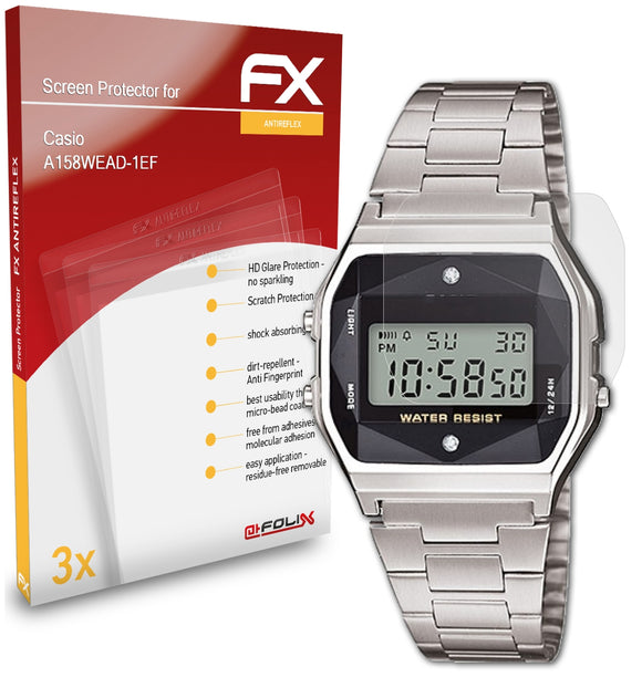 atFoliX FX-Antireflex Displayschutzfolie für Casio A158WEAD-1EF