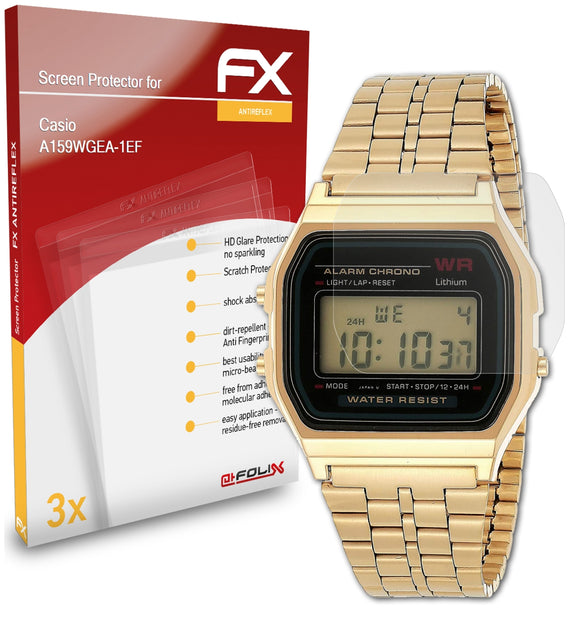 atFoliX FX-Antireflex Displayschutzfolie für Casio A159WGEA-1EF