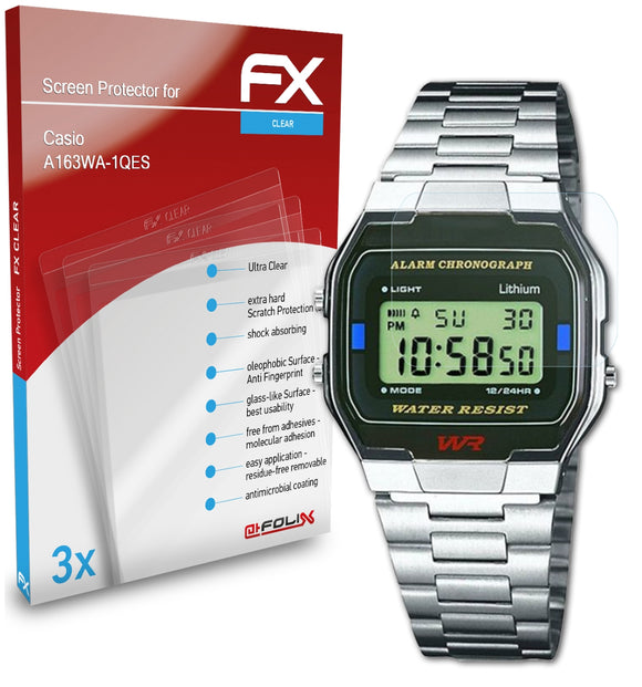 atFoliX FX-Clear Schutzfolie für Casio A163WA-1QES