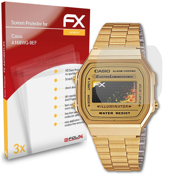 atFoliX FX-Antireflex Displayschutzfolie für Casio A168WG-9EF