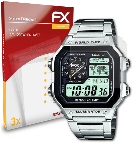 atFoliX FX-Antireflex Displayschutzfolie für Casio AE-1200WHD-1AVEF