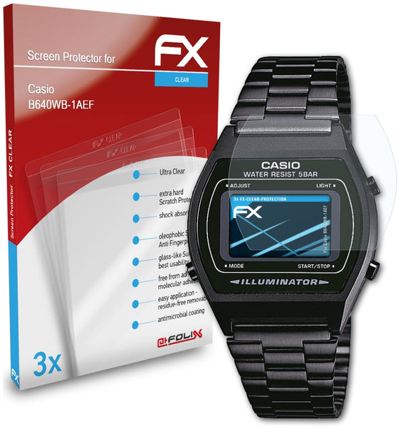 atFoliX FX-Clear Schutzfolie für Casio B640WB-1AEF