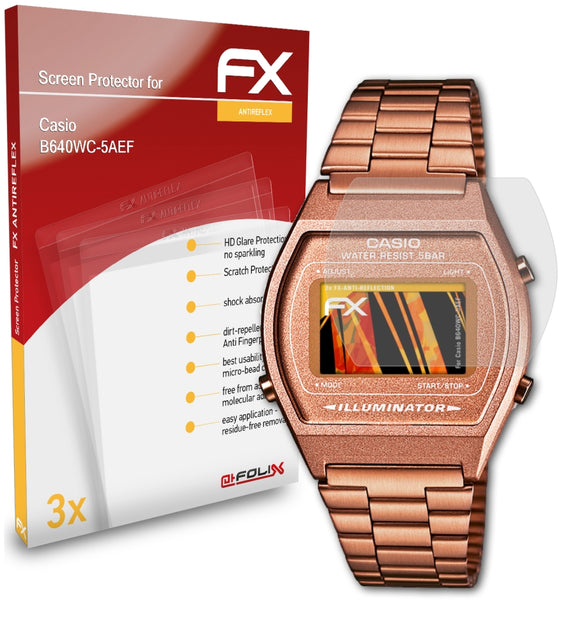 atFoliX FX-Antireflex Displayschutzfolie für Casio B640WC-5AEF